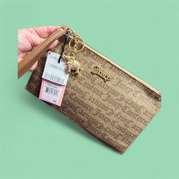 JUICY COUTURE NWT - WRISTLET / HANDBAG GOTH IN TEXTURED BROWN - Picture 4 of 5